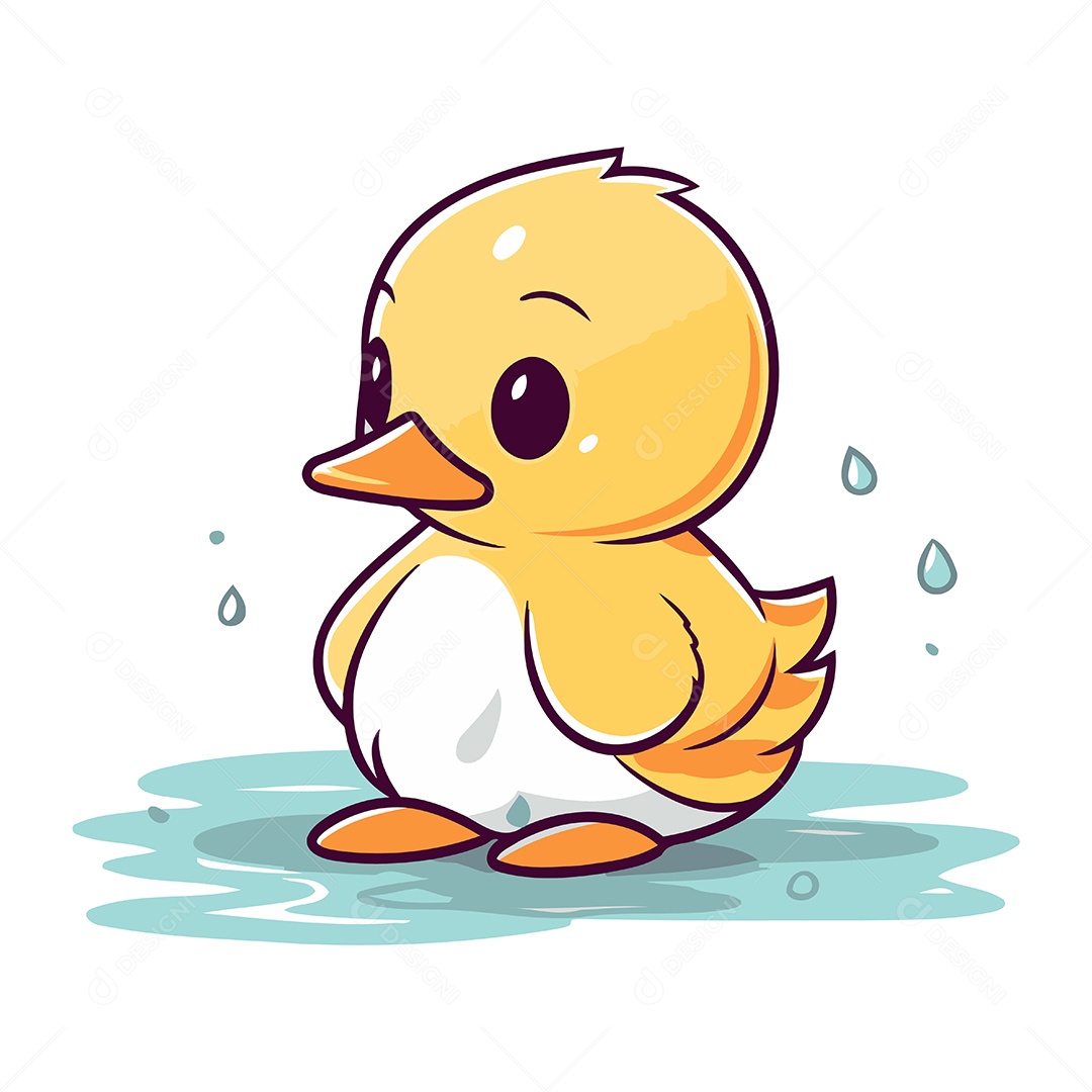 Pato Desenho Animado Ilustração Vetor EPS