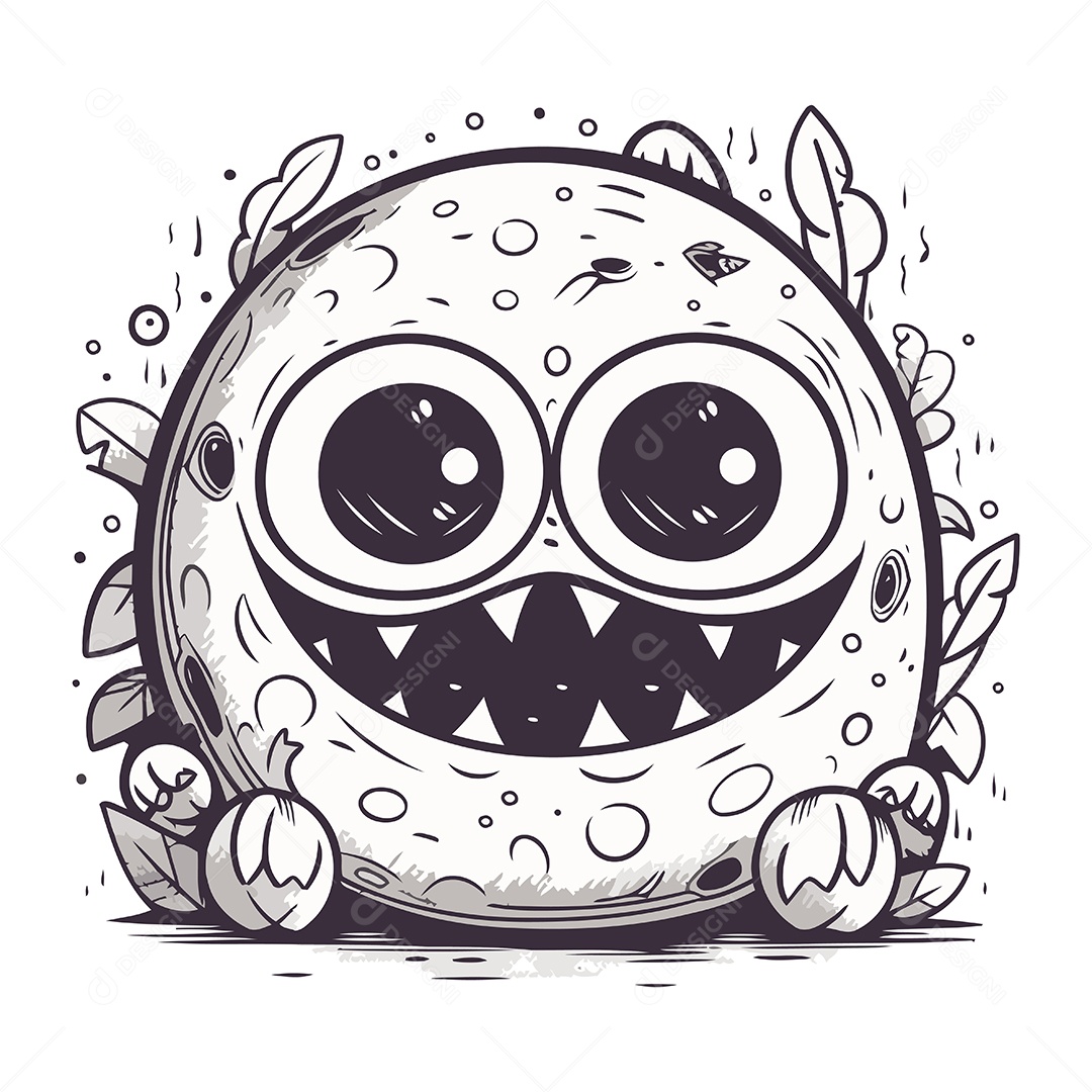 Monstro Desenho Animado Ilustração Vetor EPS