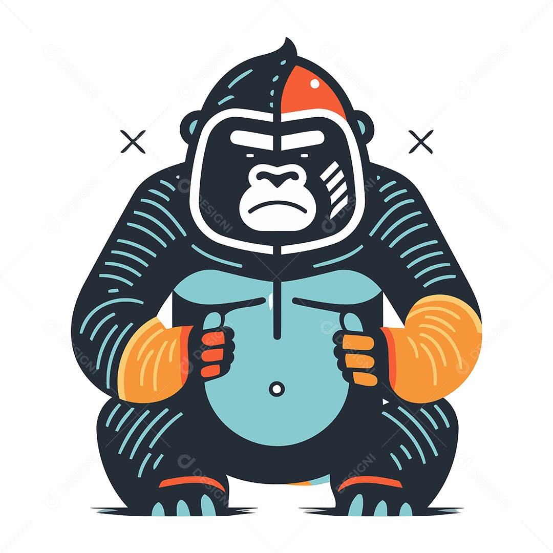 Macaco Desenho Animado Ilustração Vetor EPS