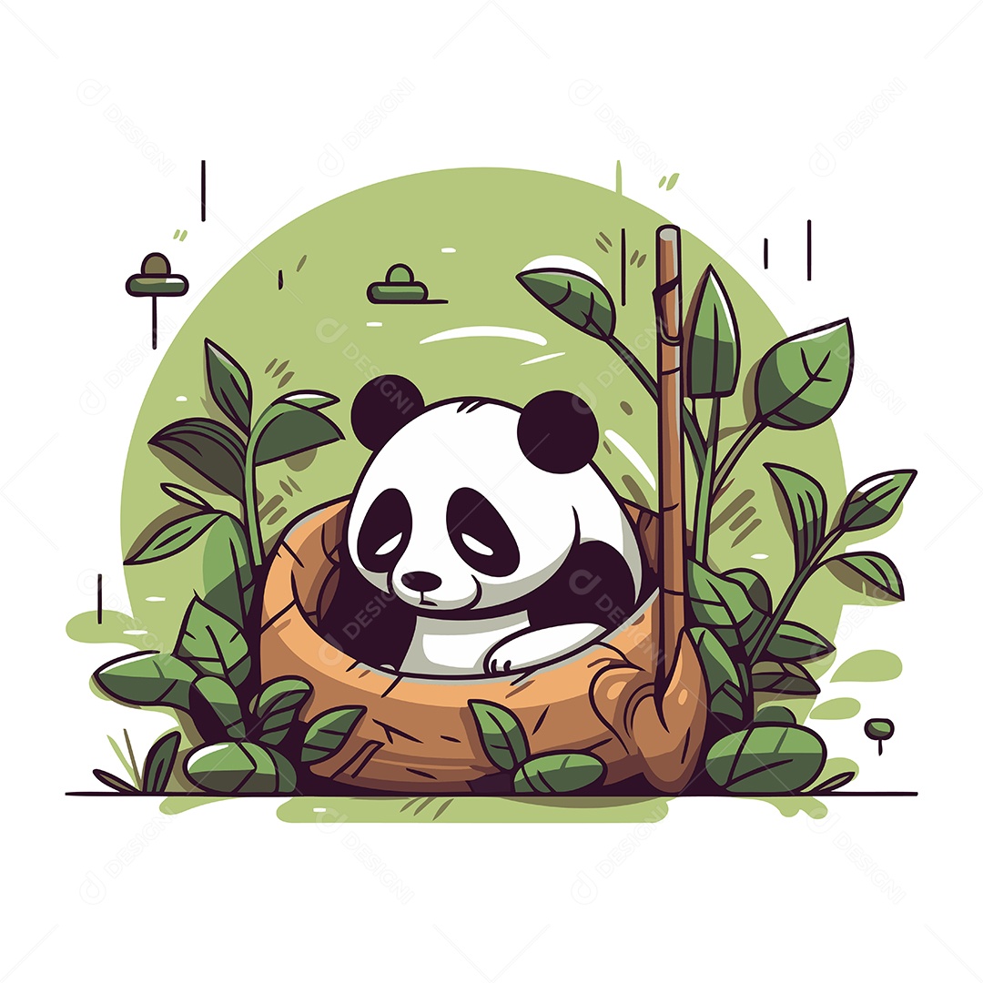 Urso Panda Desenho Animado Ilustração Vetor EPS