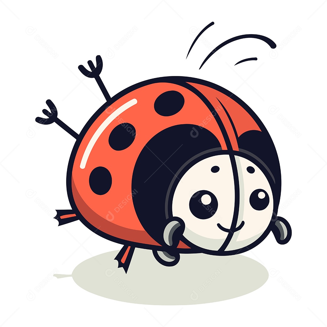 Joaninha Desenho Animado Ilustração Vetor EPS