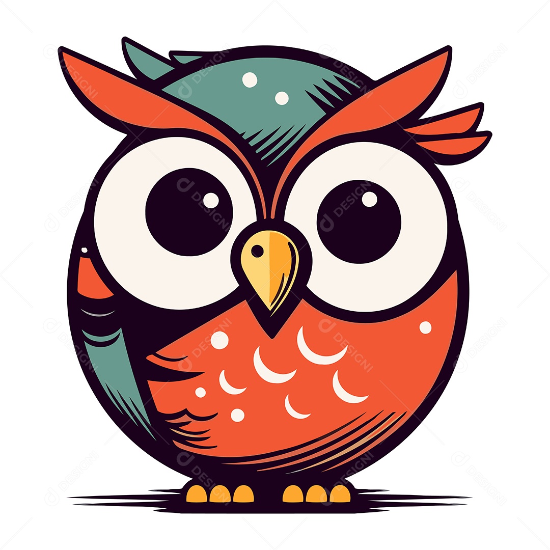 Coruja Desenho Animado Ilustração Vetor EPS