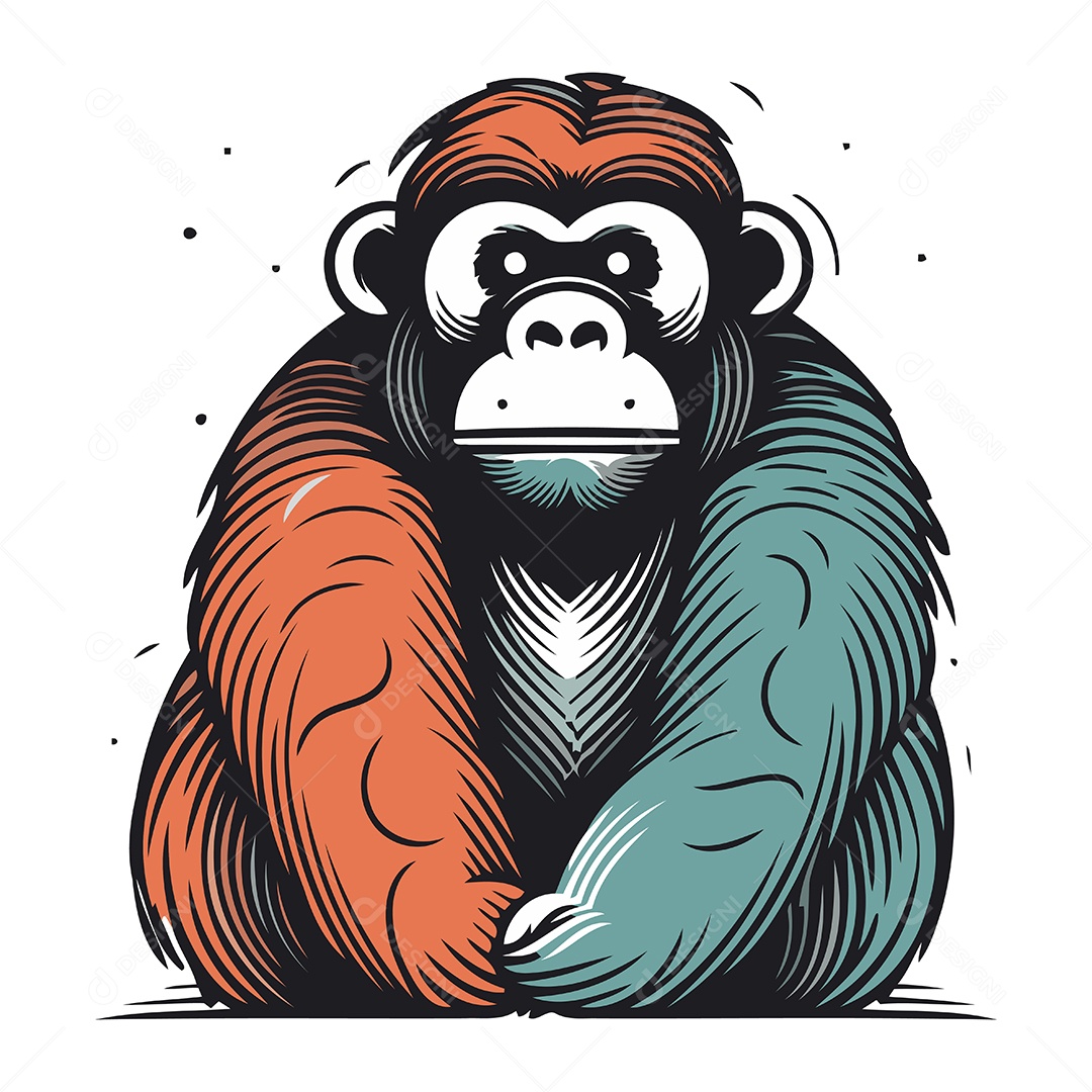 Macaco Desenho Animado Ilustração Vetor EPS