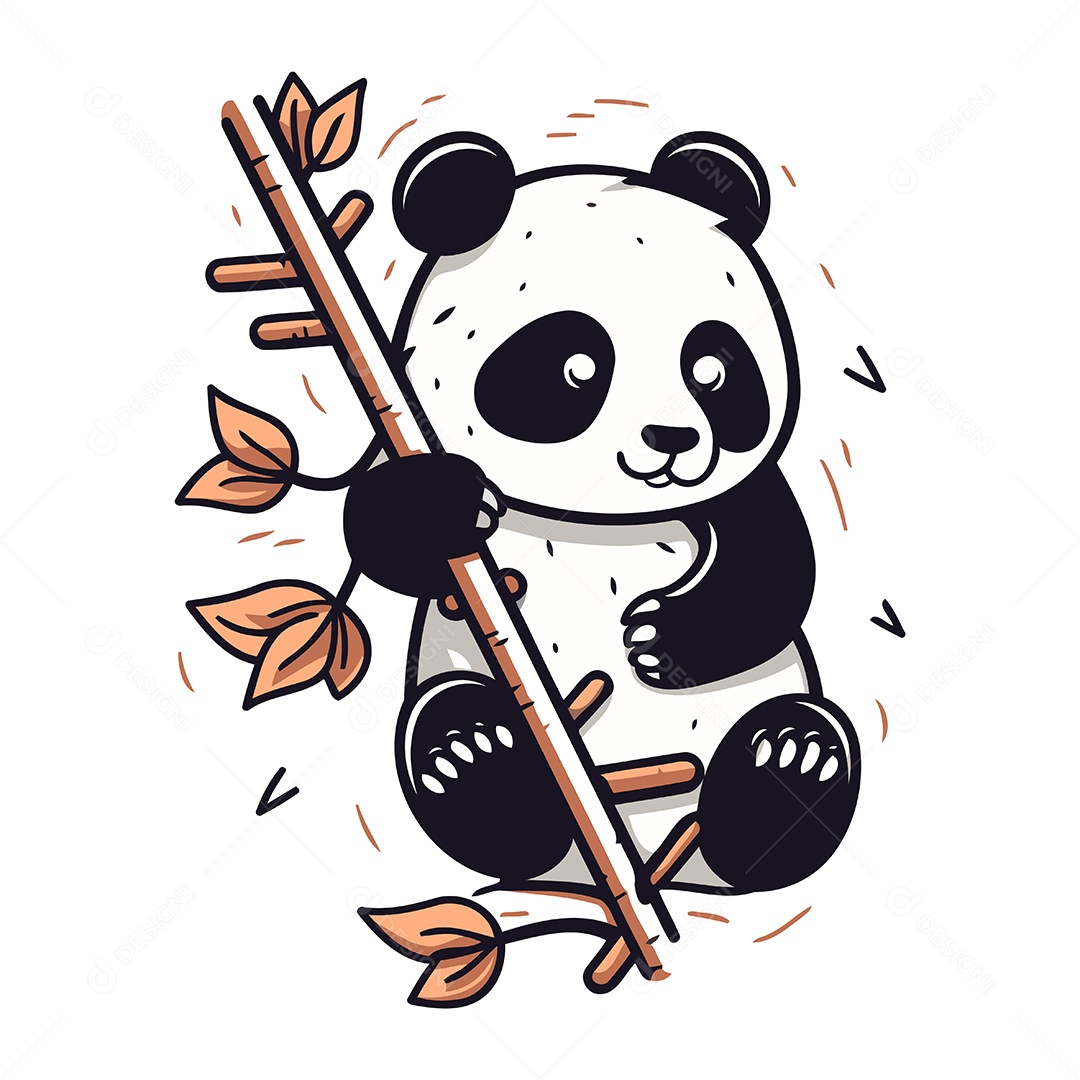 Urso Panda Desenho Animado Ilustração Vetor EPS
