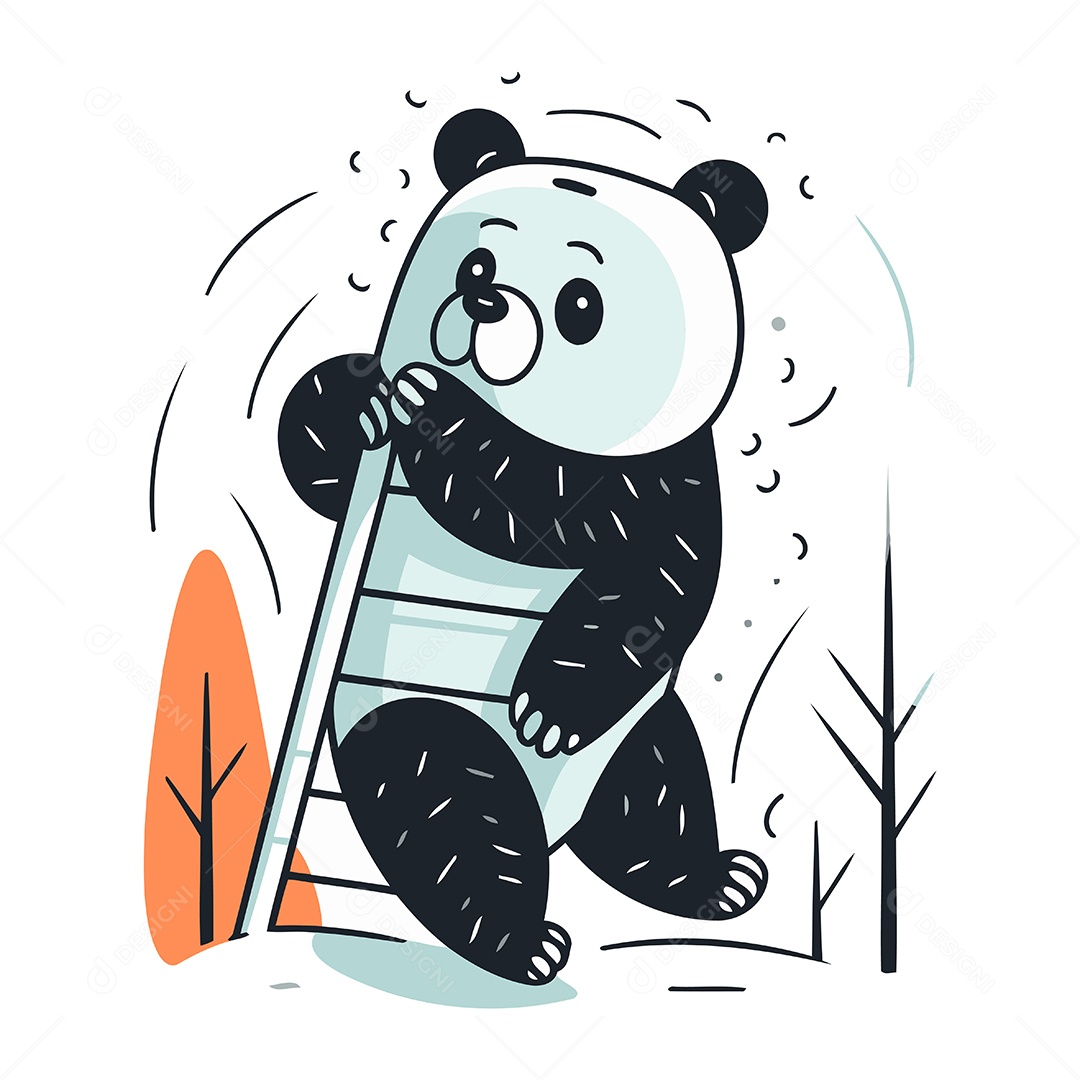 Urso Panda Desenho Animado Ilustração Vetor EPS