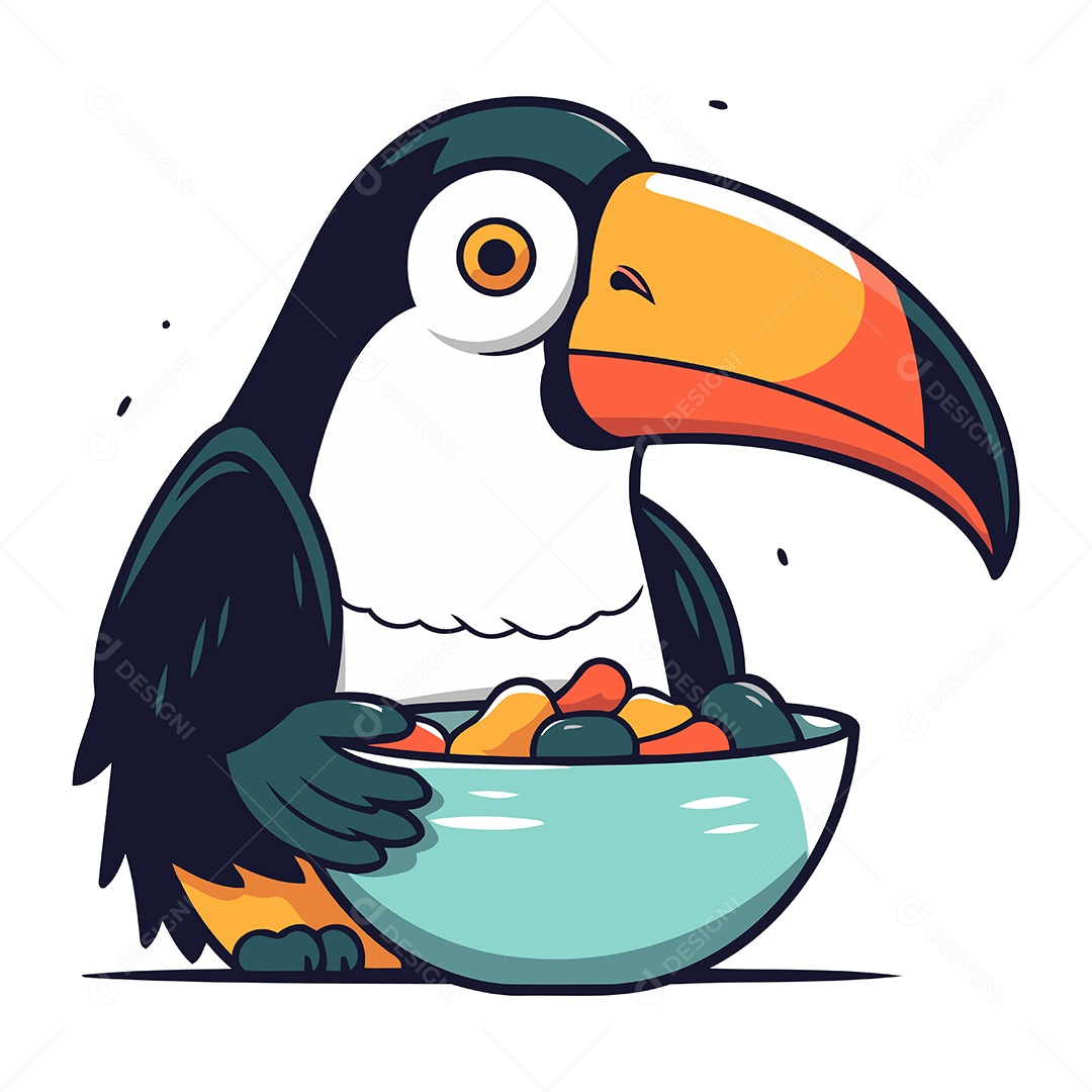 Tucano Desenho Animado Ilustração Vetor EPS