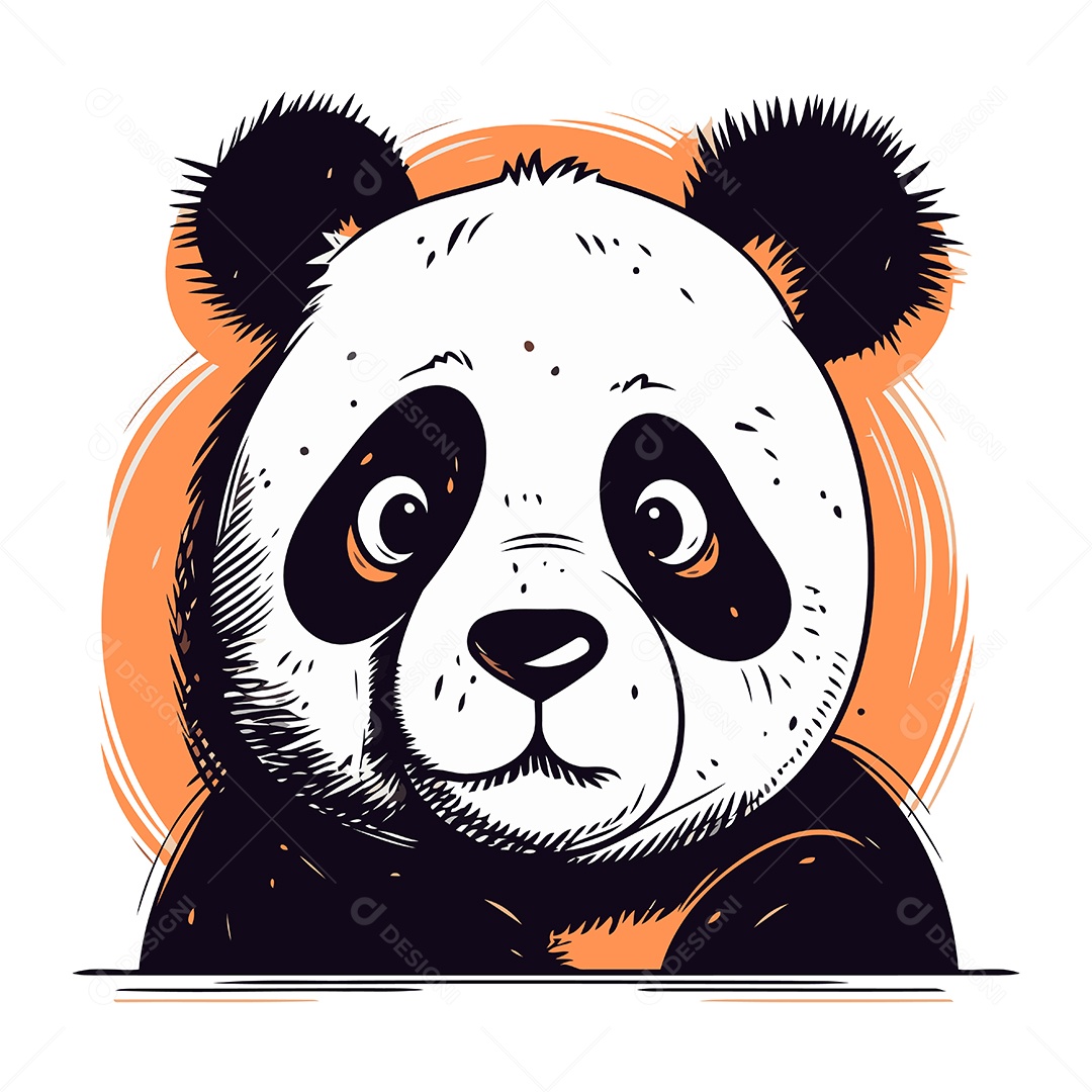 Urso Panda Desenho Animado Ilustração Vetor EPS