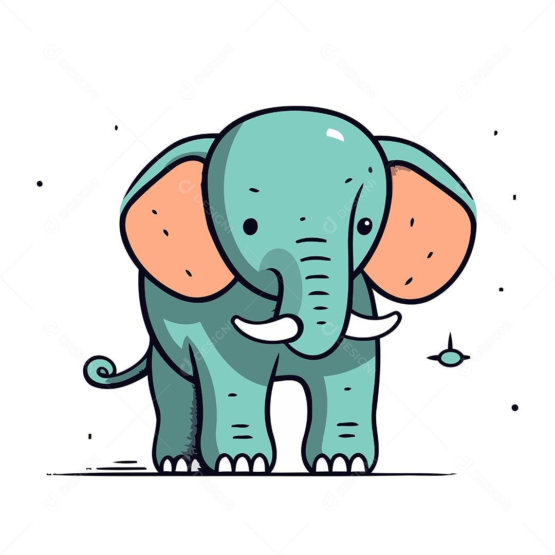 Elefante Desenho Animado Ilustração Vetor EPS