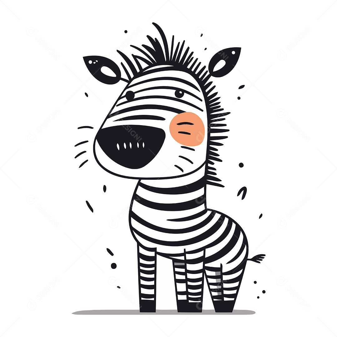 Zebra Desenho Animado Ilustração Vetor EPS