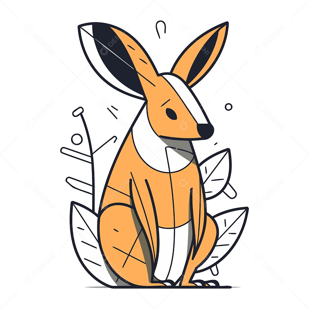 Canguru Desenho Animado Ilustração Vetor EPS