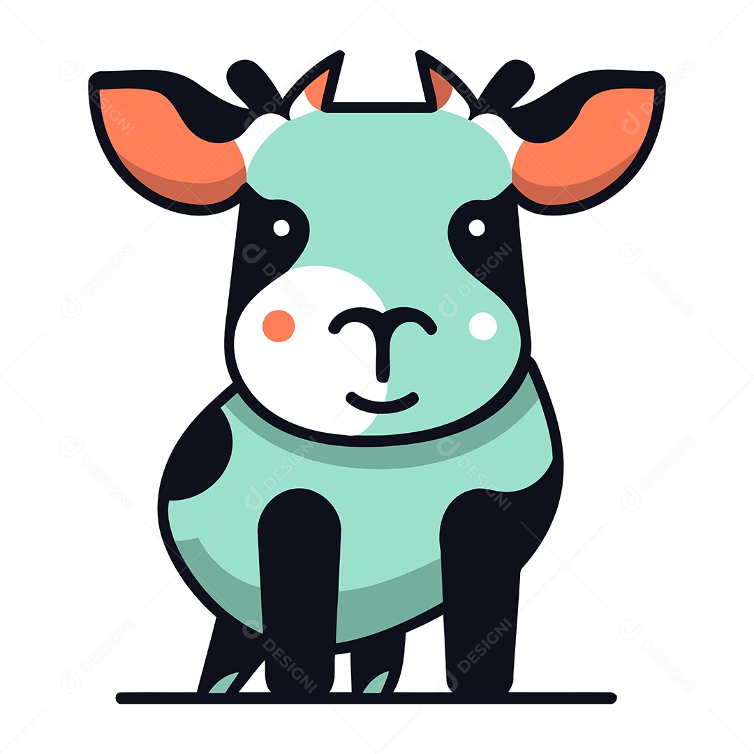 Vaca Desenho Animado Ilustração Vetor EPS