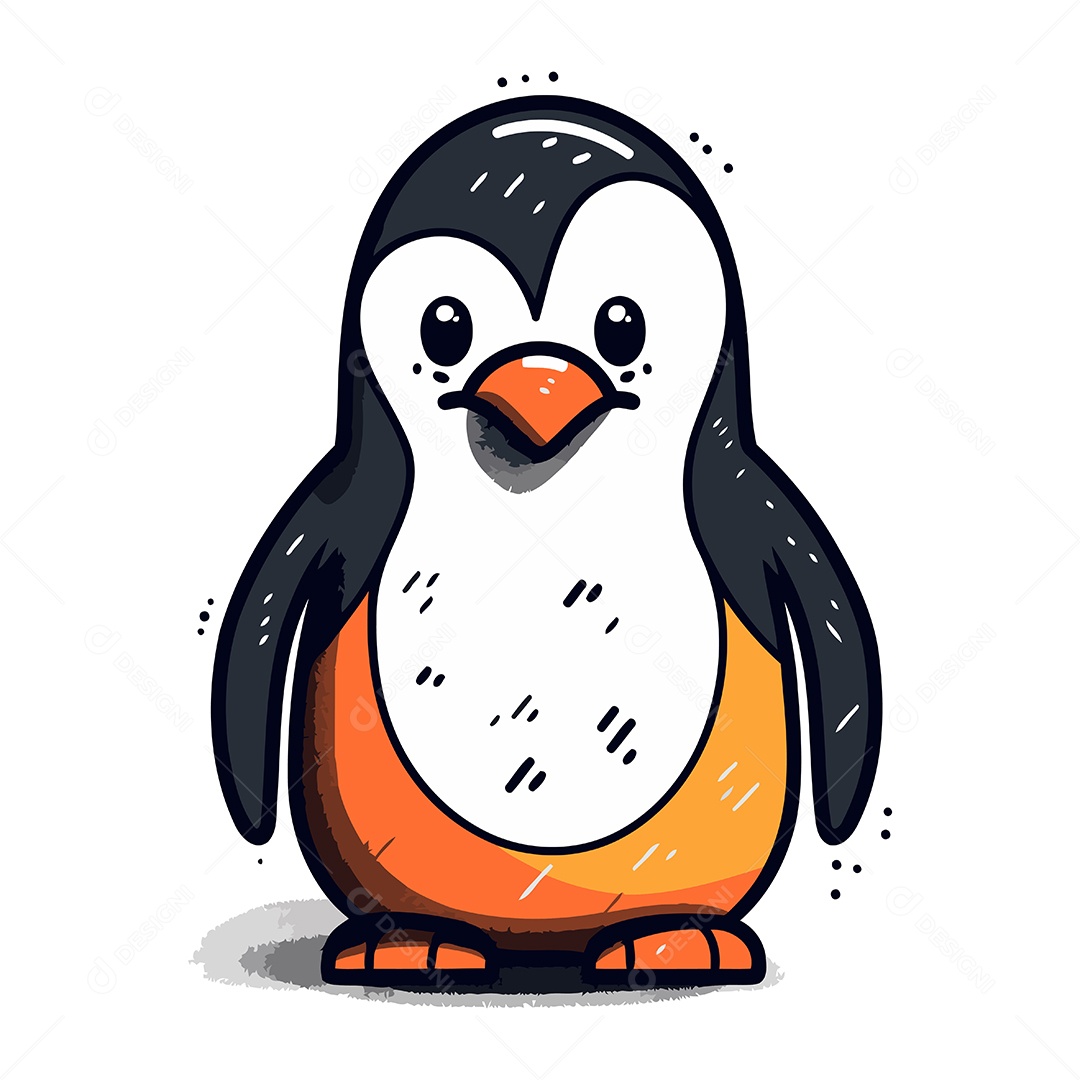 Pinguim Desenho Animado Ilustração Vetor EPS
