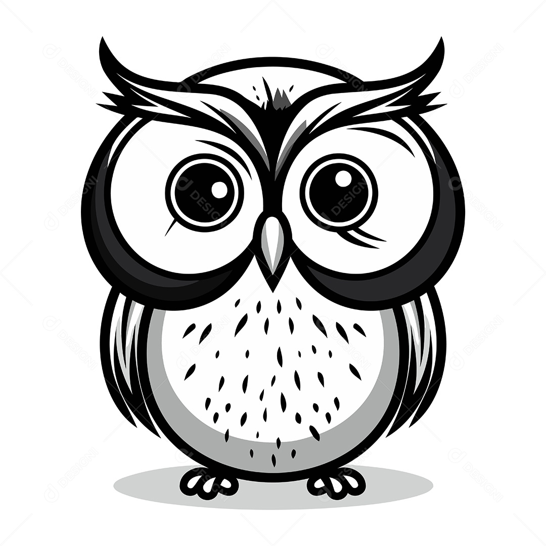 Coruja Desenho Animado Ilustração Vetor EPS