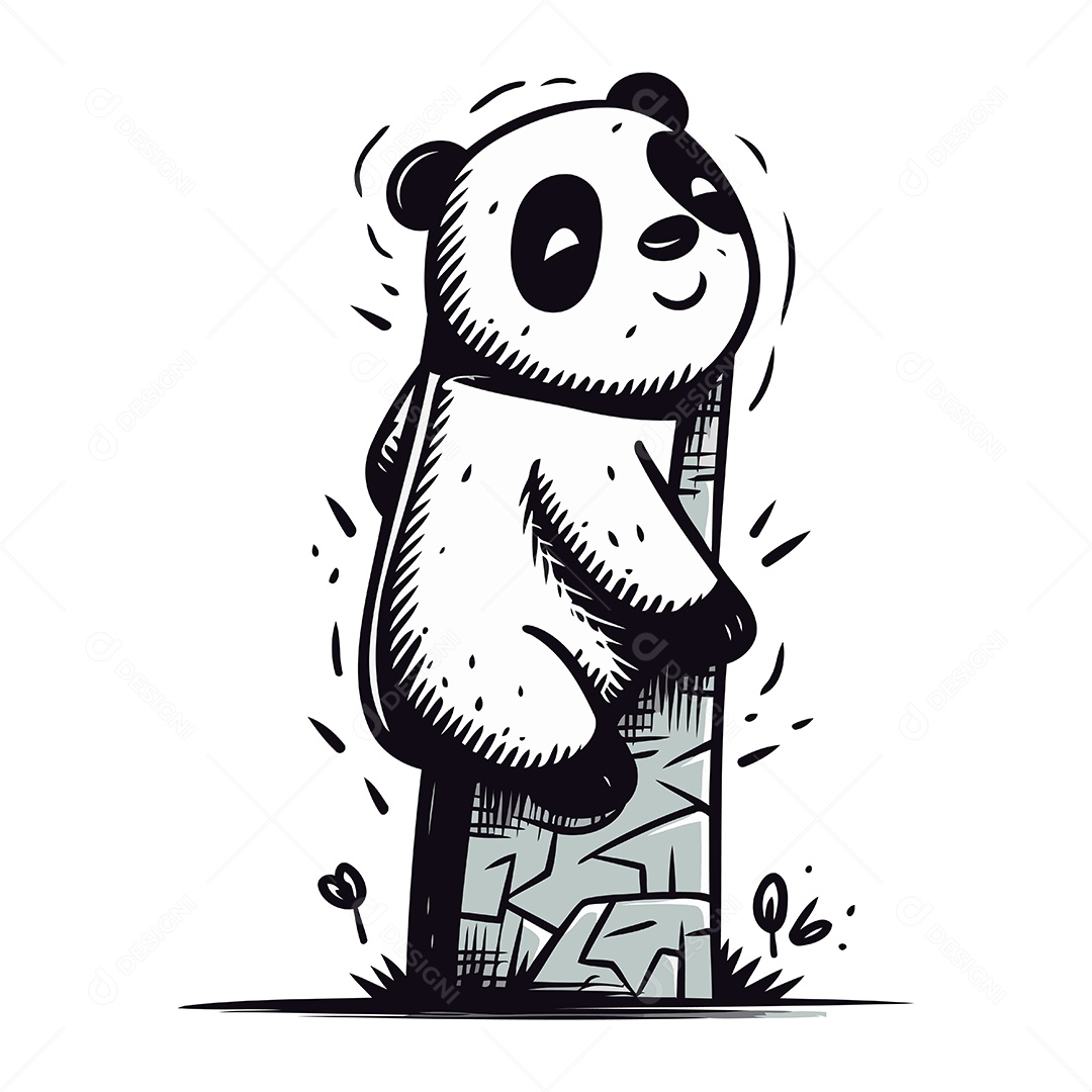 Urso Panda Desenho Animado Ilustração Vetor EPS
