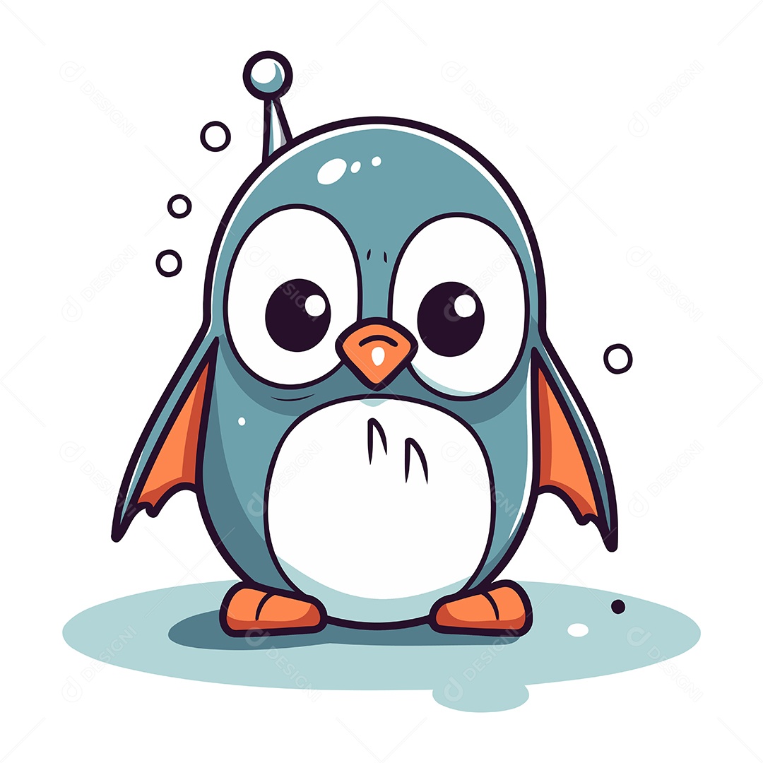 Pinguim Desenho Animado Ilustração Vetor EPS
