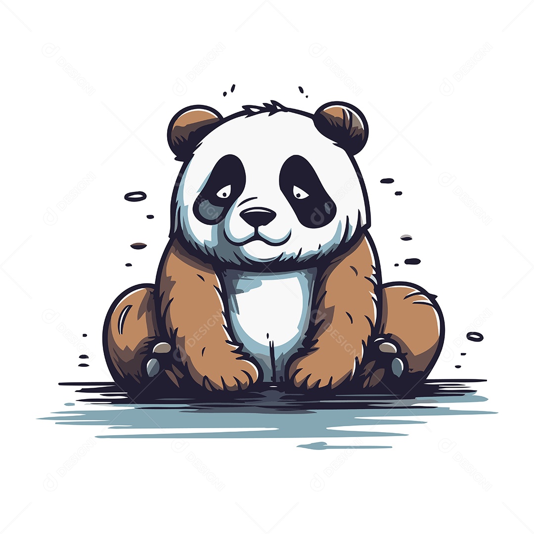 Urso Panda Desenho Animado Ilustração Vetor EPS
