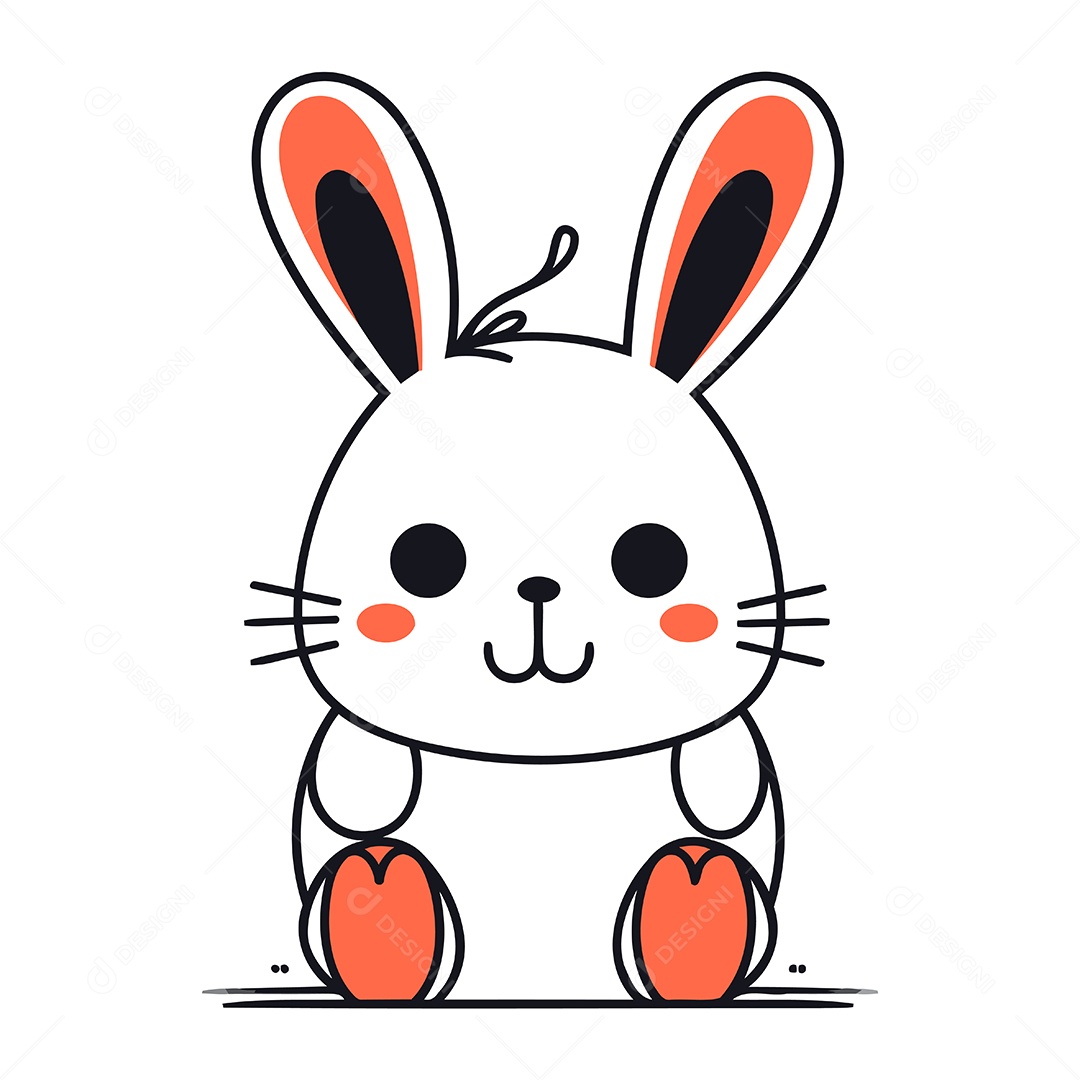 Coelho Desenho Animado Ilustração Vetor EPS