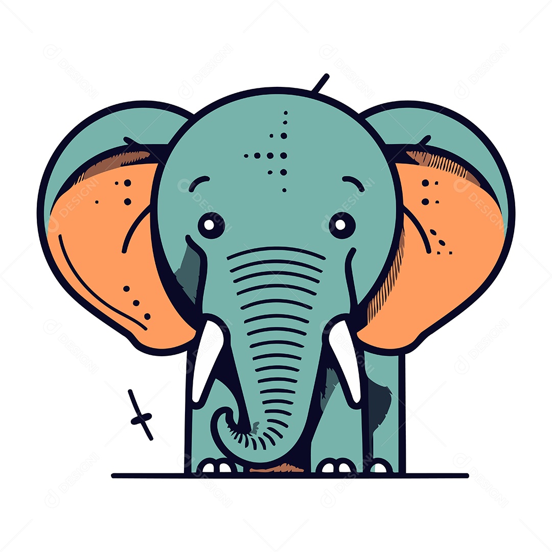 Elefante Desenho Animado Ilustração Vetor EPS