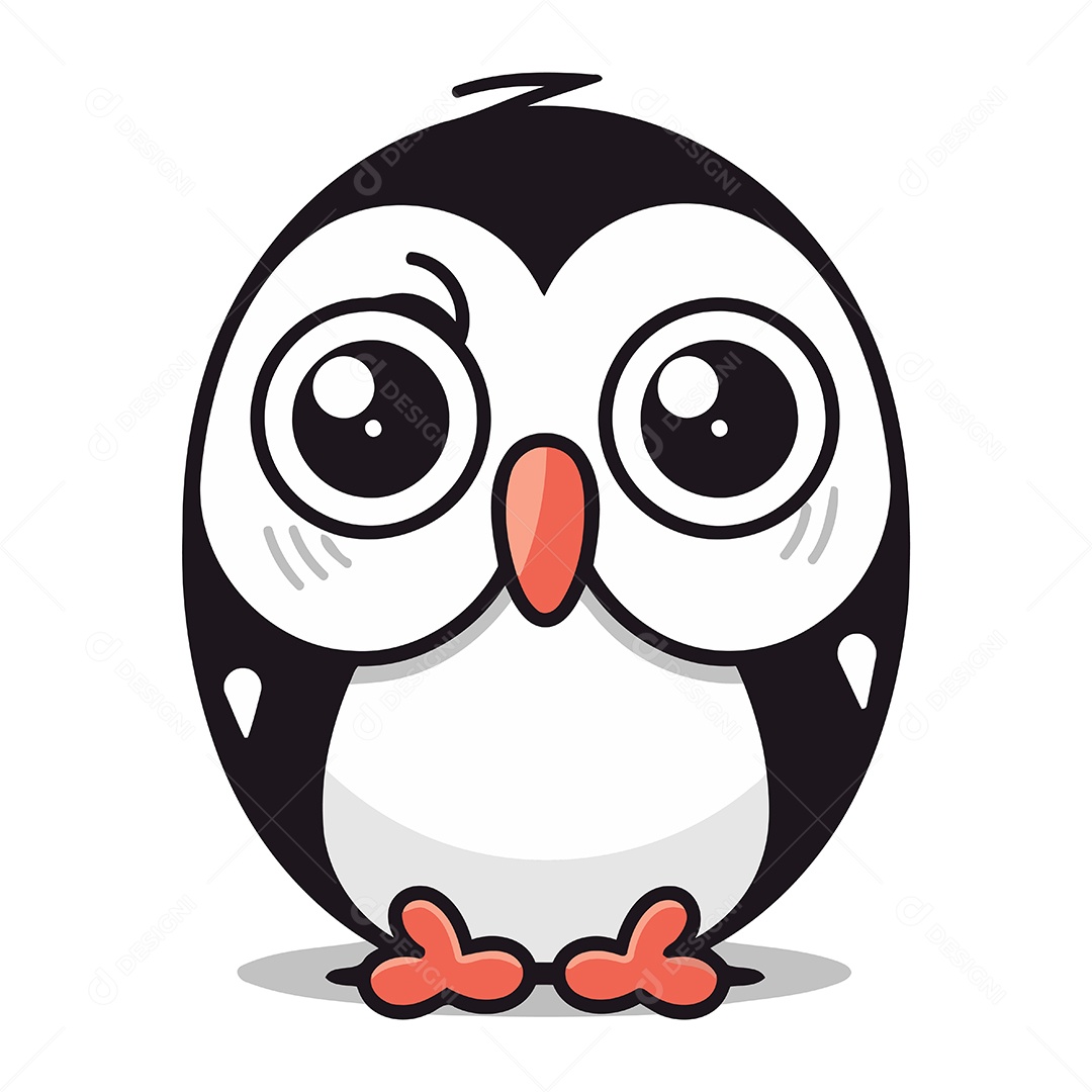 Pinguim Desenho Animado Ilustração Vetor EPS