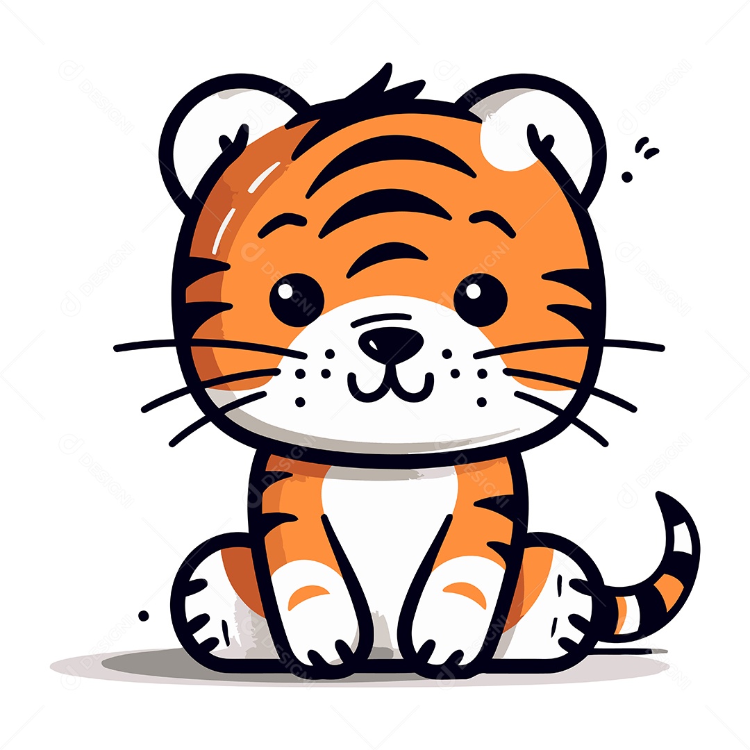 Tigre Desenho Animado Ilustração Vetor EPS