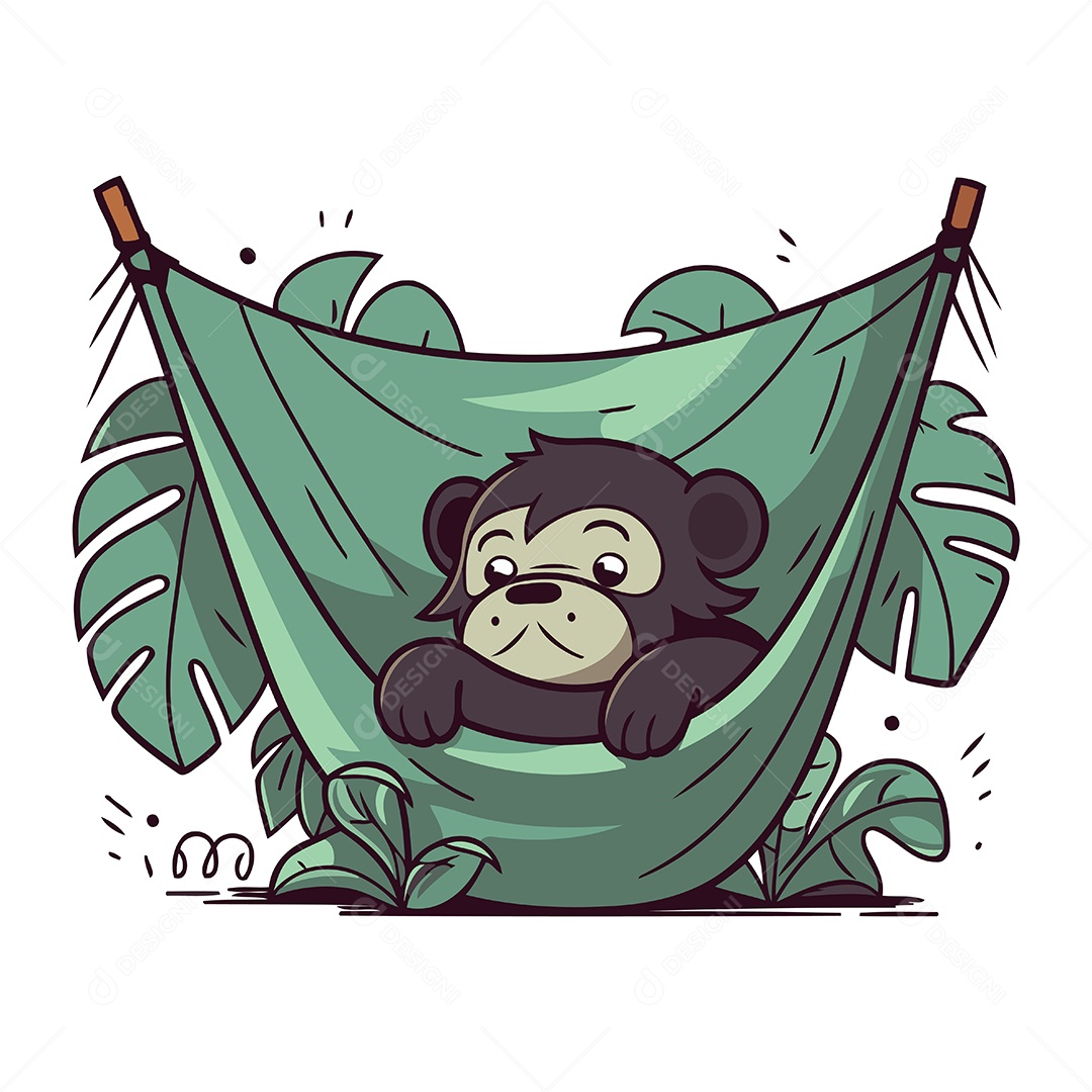 Macaco Desenho Animado Ilustração Vetor EPS