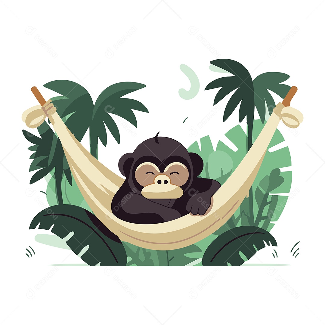 Macaco Desenho Animado Ilustração Vetor EPS