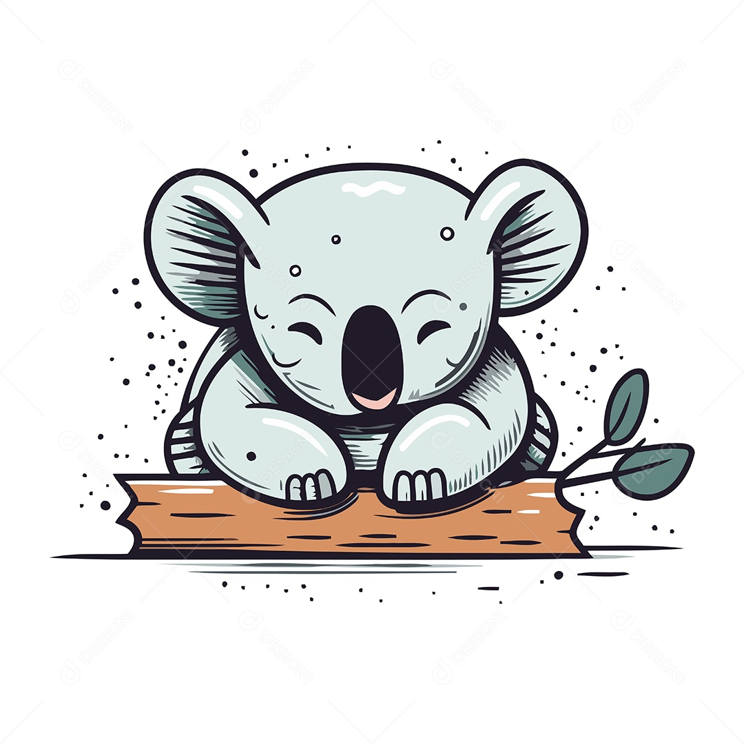 Coala Desenho Animado Ilustração Vetor EPS