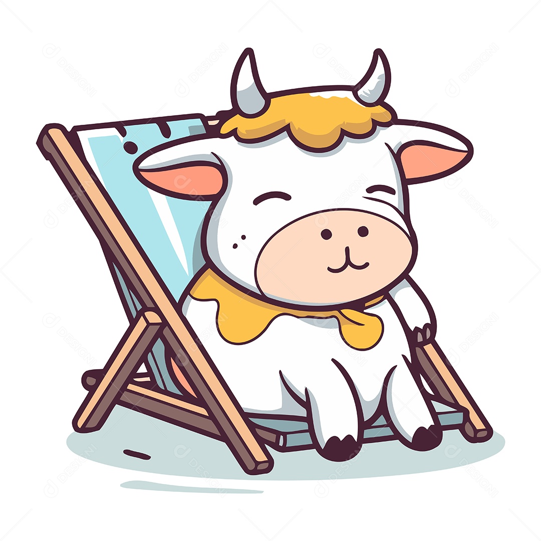 Vaca Desenho Animado Ilustração Vetor EPS