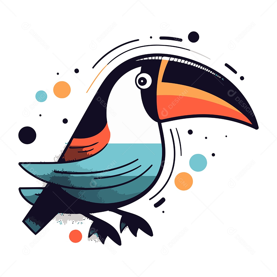 Tucano Desenho Animado Ilustração Vetor EPS