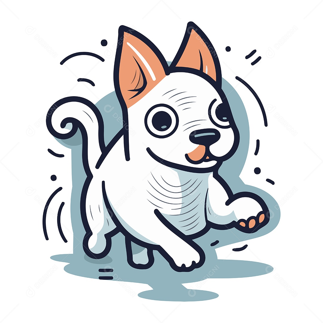 Cachorro Desenho Animado Ilustração Vetor EPS