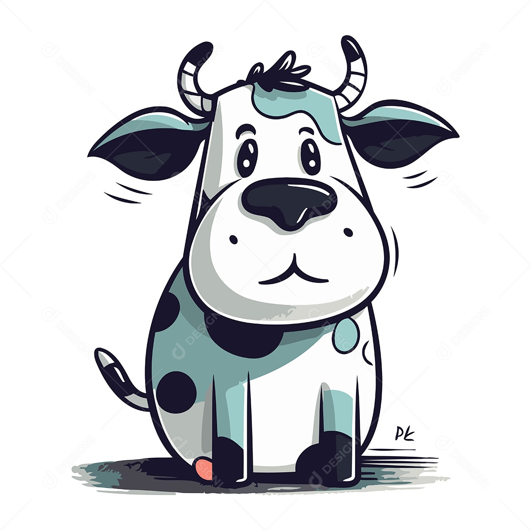 Vaca Desenho Animado Ilustração Vetor EPS