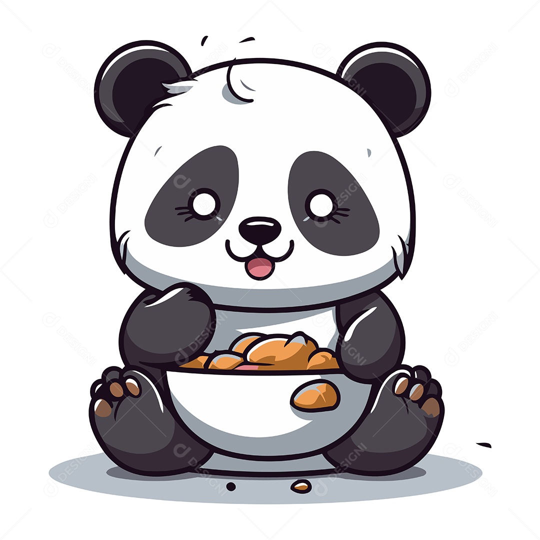Urso Panda Desenho Animado Ilustração Vetor EPS