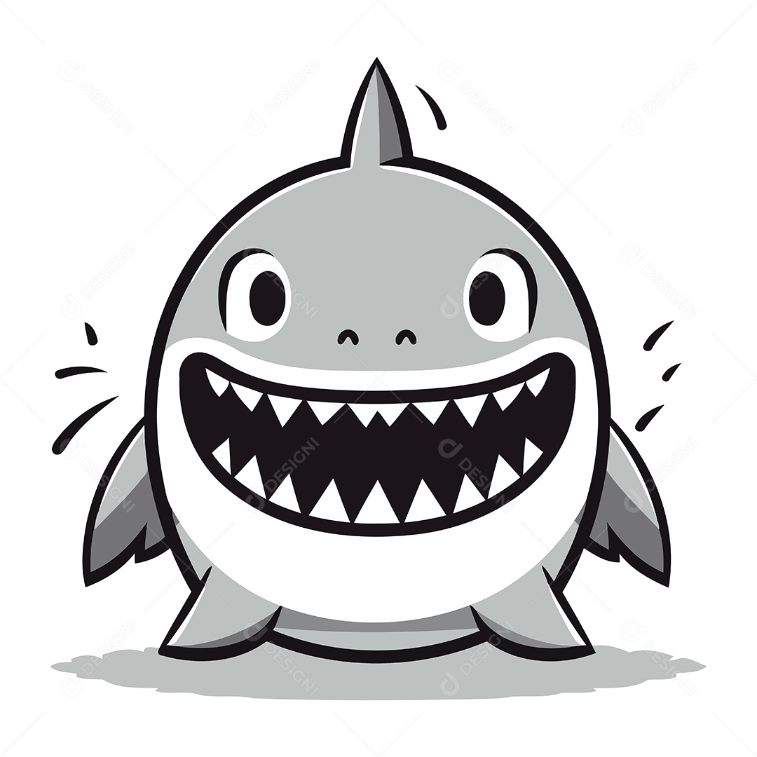 Tubarão Desenho Animado Ilustração Vetor EPS