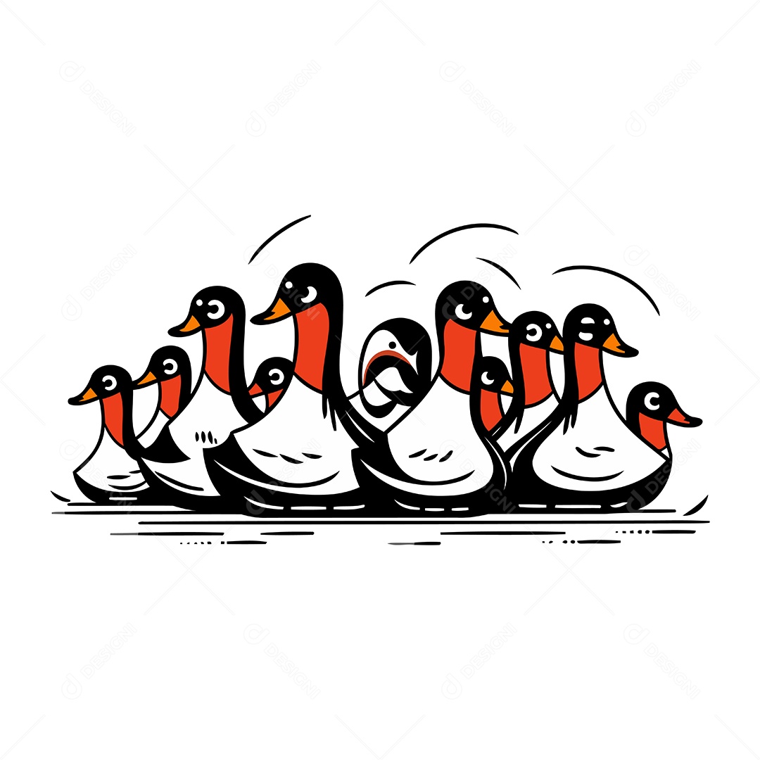 Patos Desenho Animado Ilustração Vetor EPS