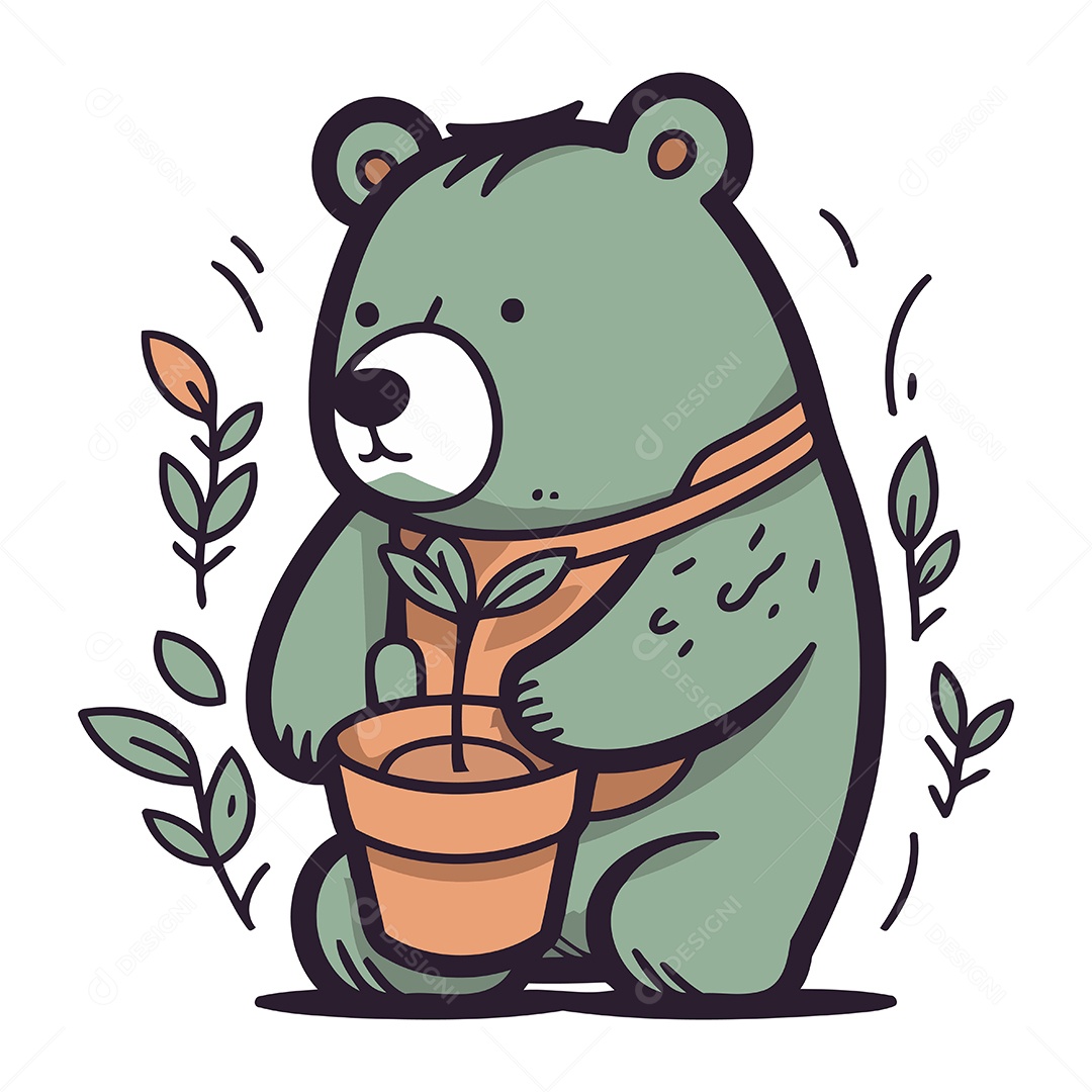 Urso Desenho Animado Ilustração Vetor EPS