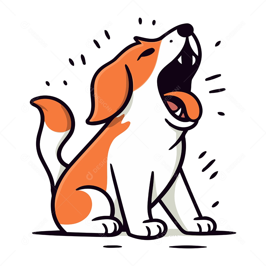 Cachorro Desenho Animado Ilustração Vetor EPS