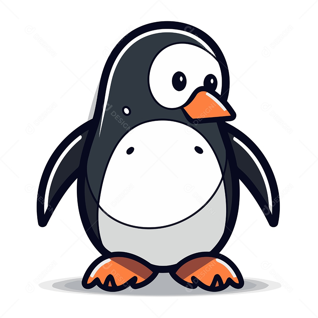 Pinguim Desenho Animado Ilustração Vetor EPS
