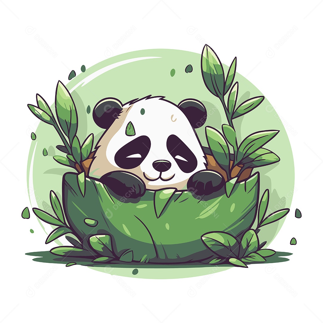 Urso Panda Desenho Animado Ilustração Vetor EPS