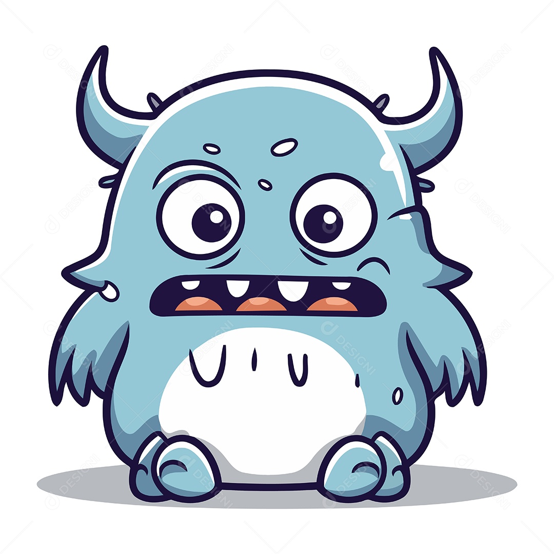Monstro Desenho Animado Ilustração Vetor EPS