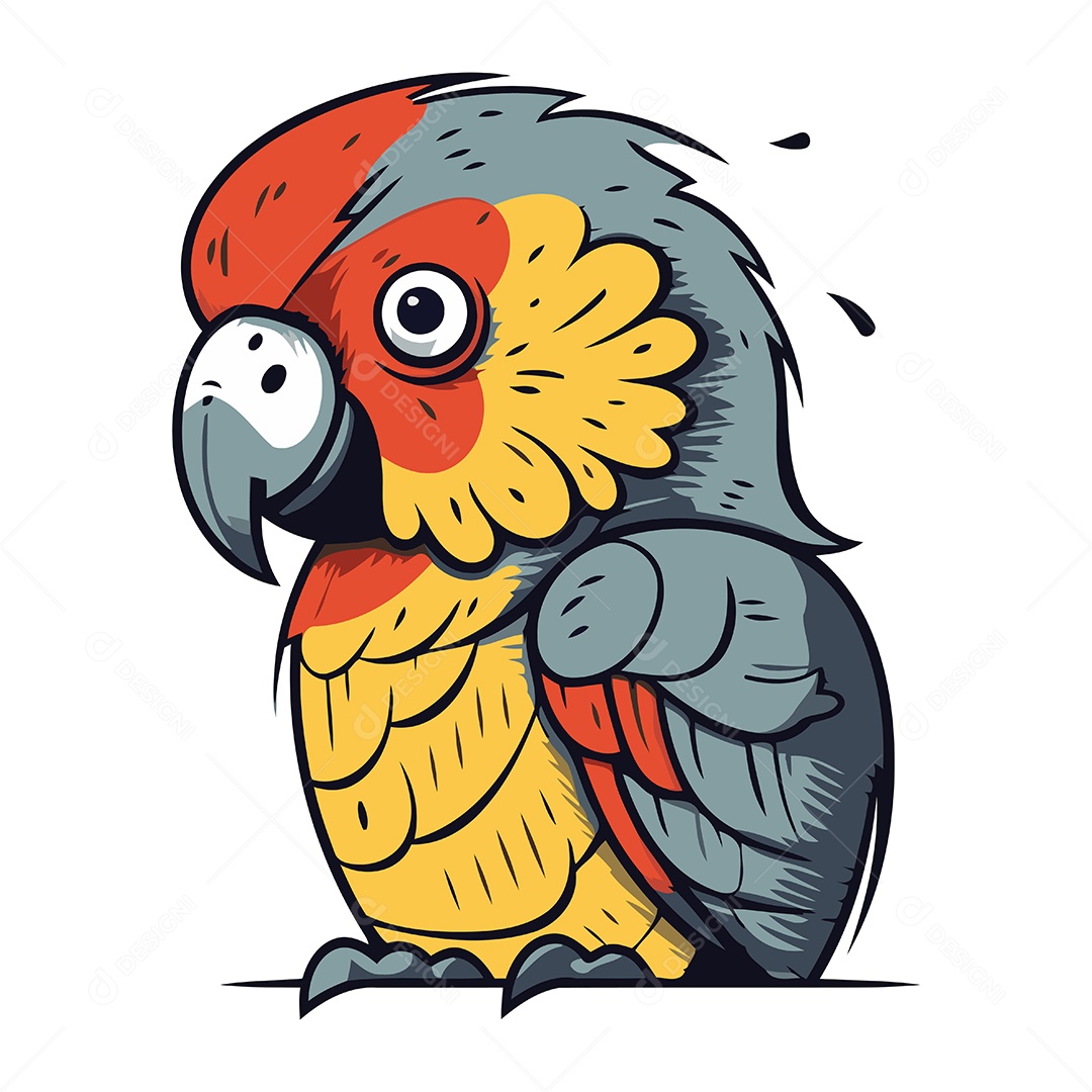 Papagaio Desenho Animado Ilustração Vetor EPS