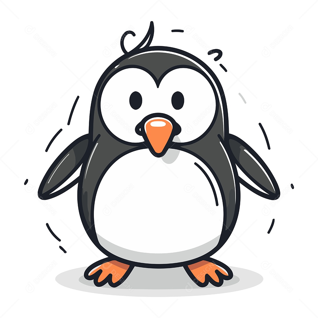Pinguim Desenho Animado Ilustração Vetor EPS