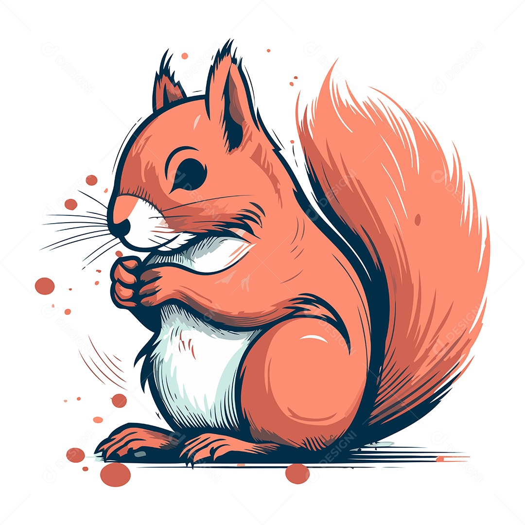 Esquilo Desenho Animado Ilustração Vetor EPS