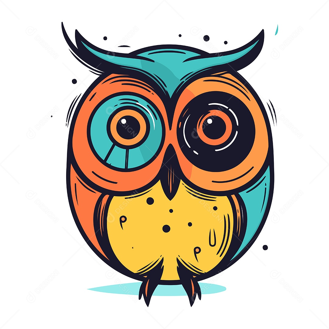 Coruja Desenho Animado Ilustração Vetor EPS