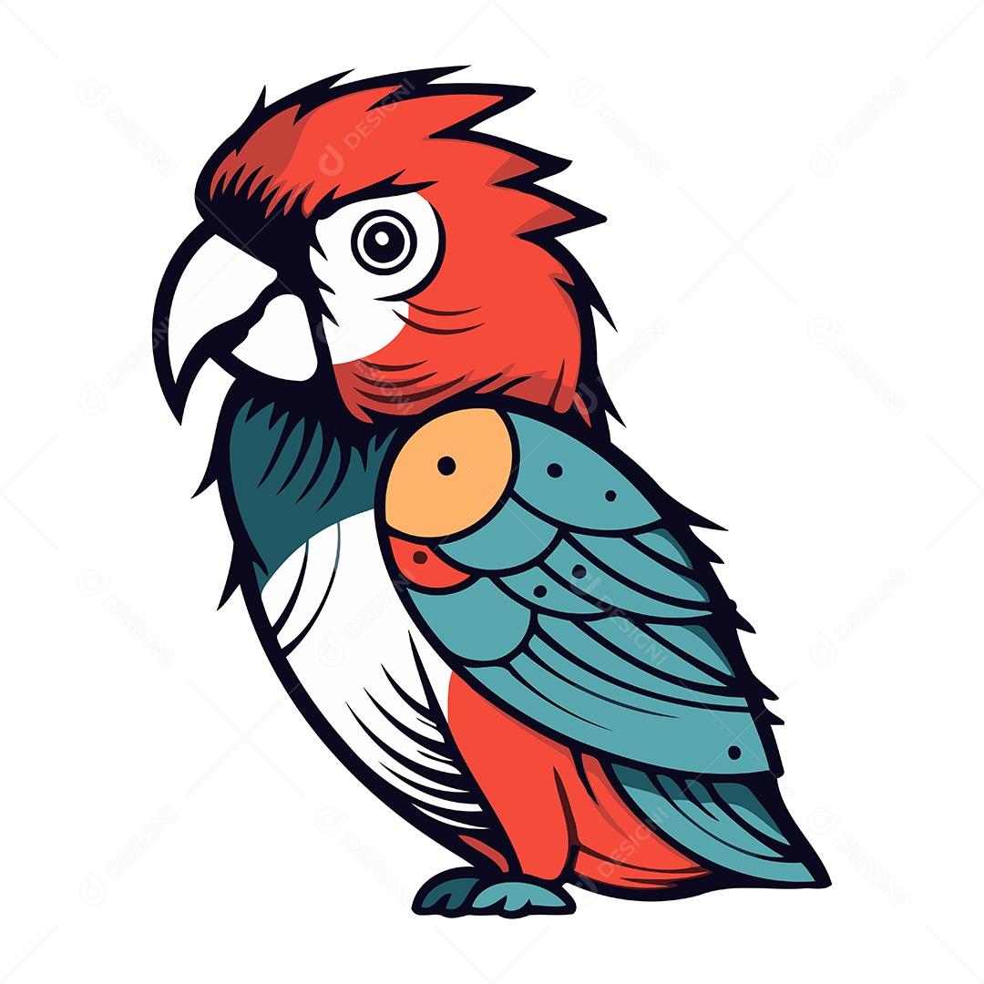 Arara Desenho Animado Ilustração Vetor EPS