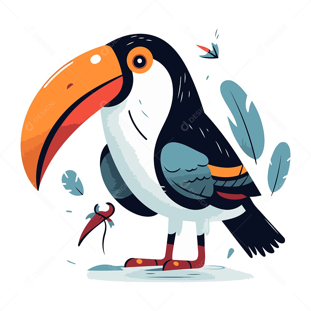 Tucano Desenho Animado Ilustração Vetor EPS