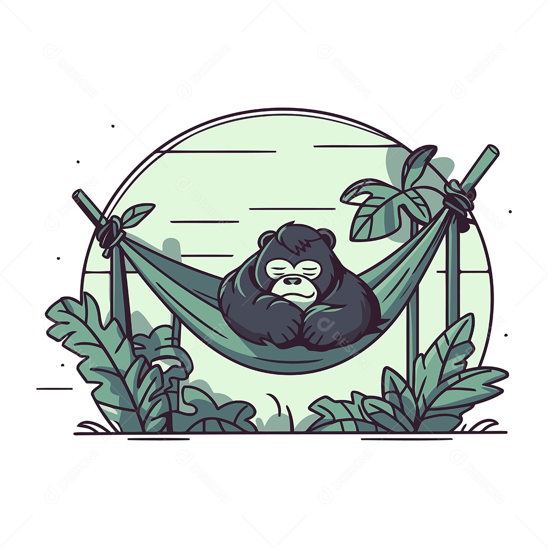 Macaco Desenho Animado Ilustração Vetor EPS