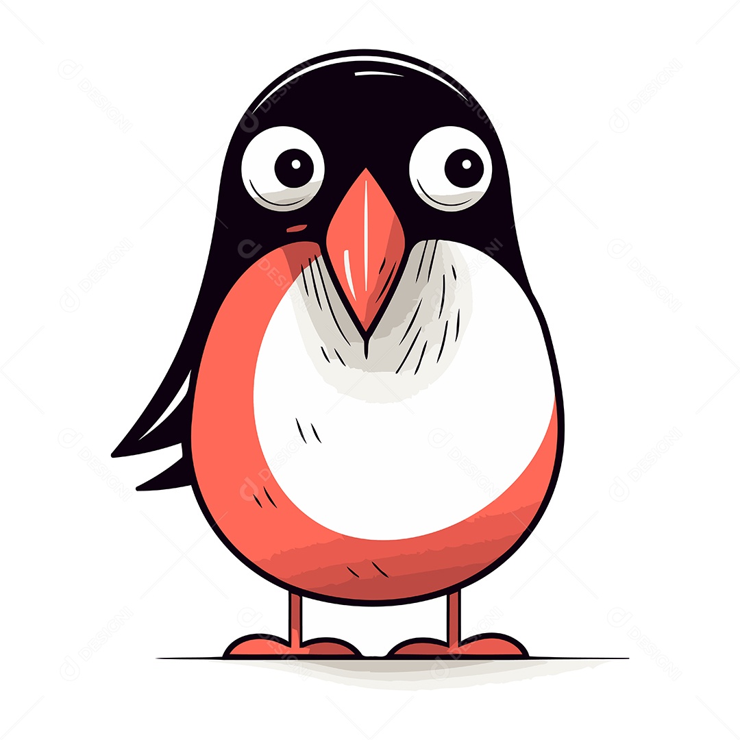 Pinguim Desenho Animado Ilustração Vetor EPS