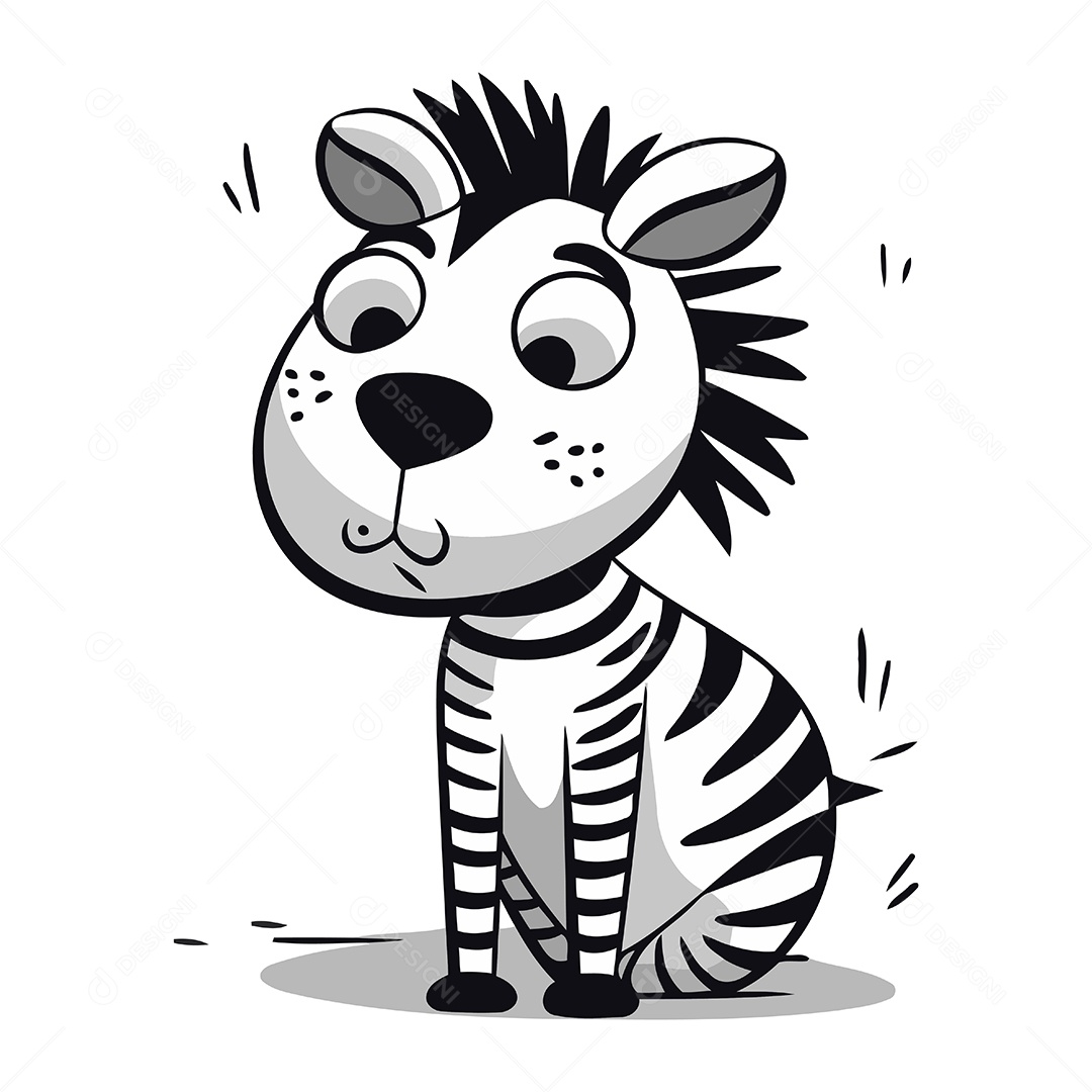 Zebra Desenho Animado Ilustração Vetor EPS