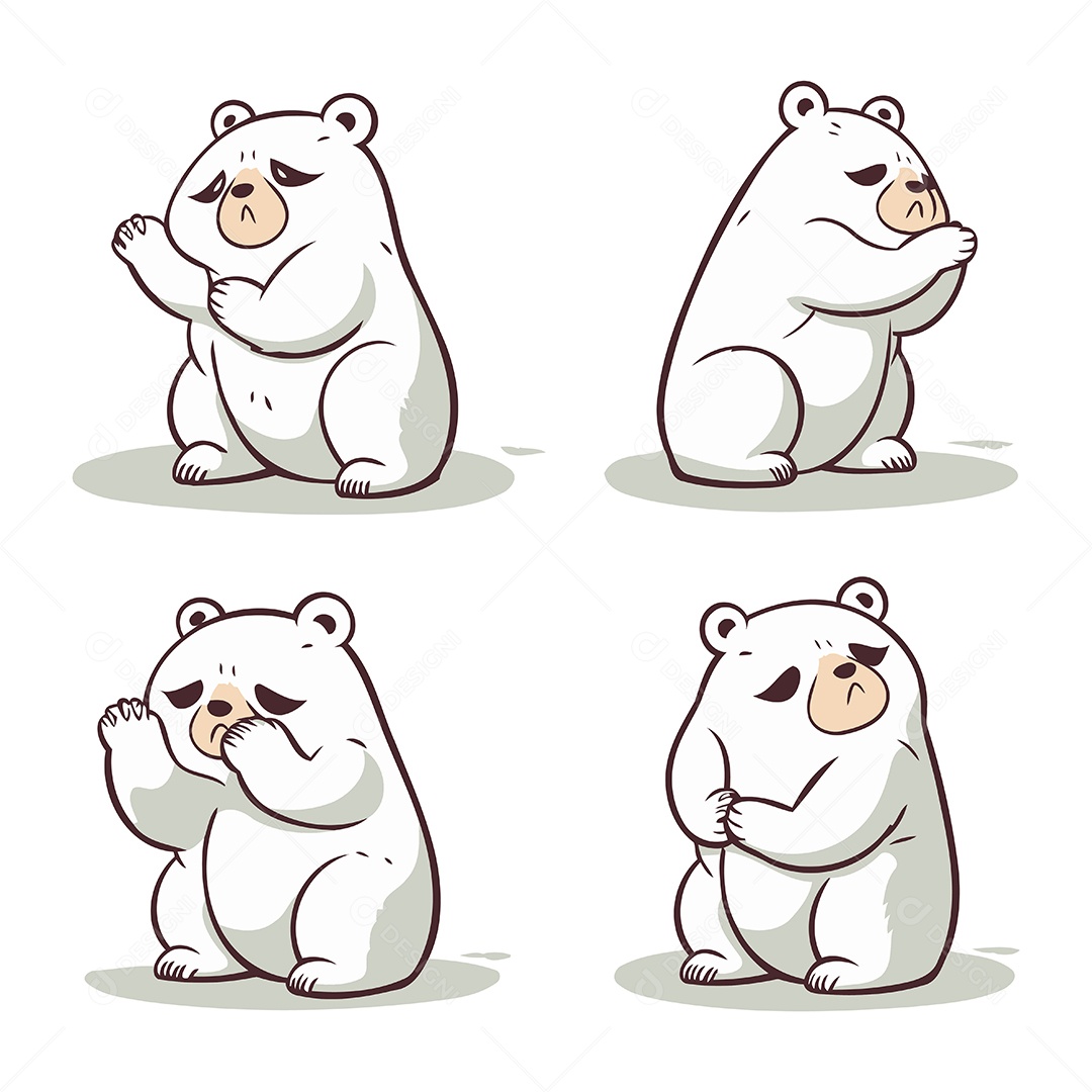 Urso Polar Desenho Animado Ilustração Vetor EPS