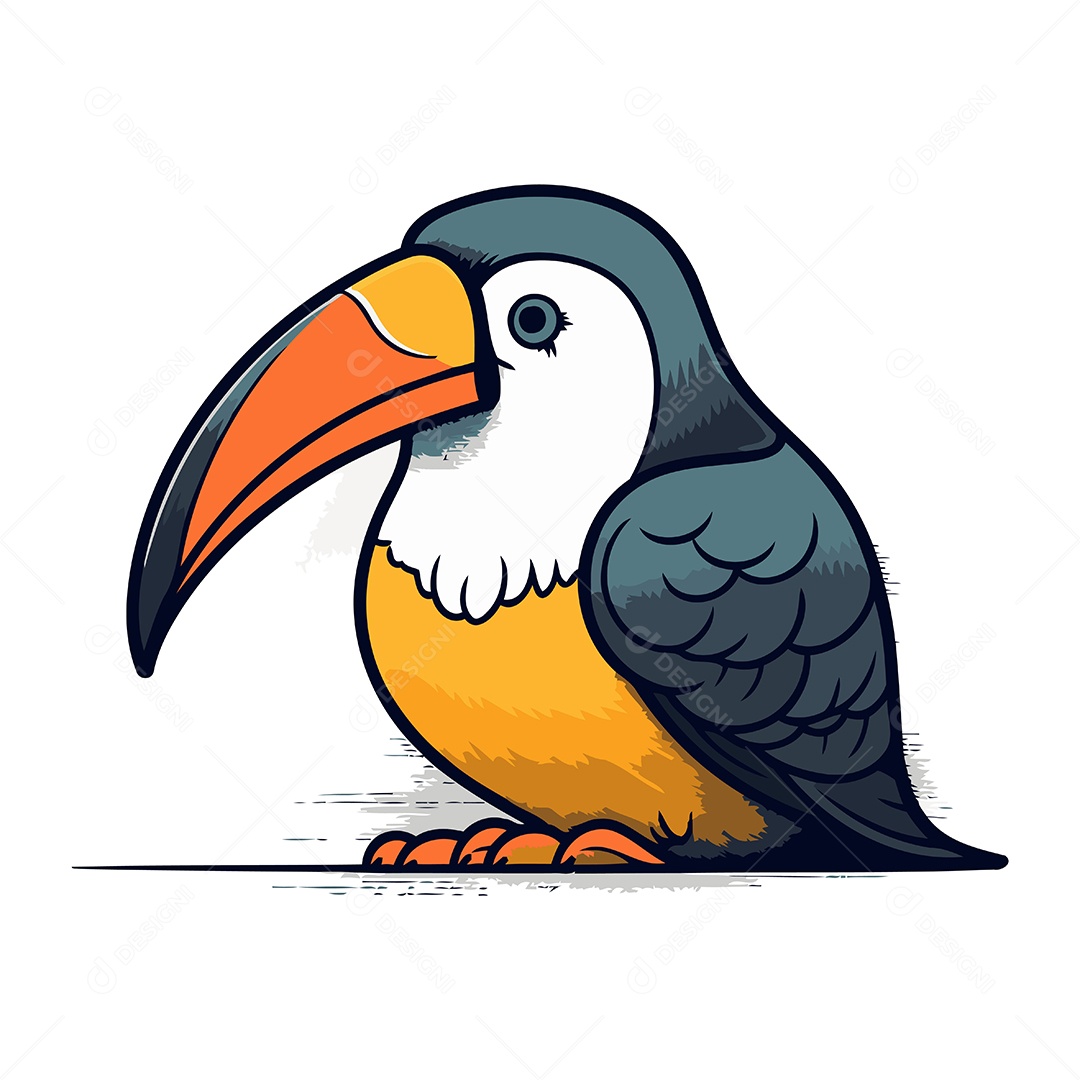 Tucano Desenho Animado Ilustração Vetor EPS